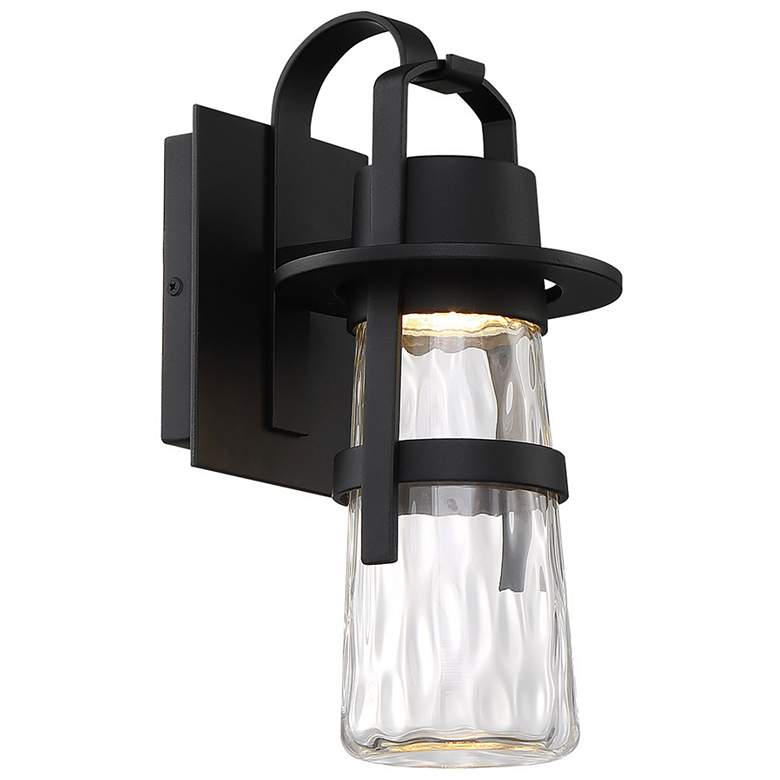 Image 1 Modern Forms Balthus 14" High Black LED Outdoor Wall Light
