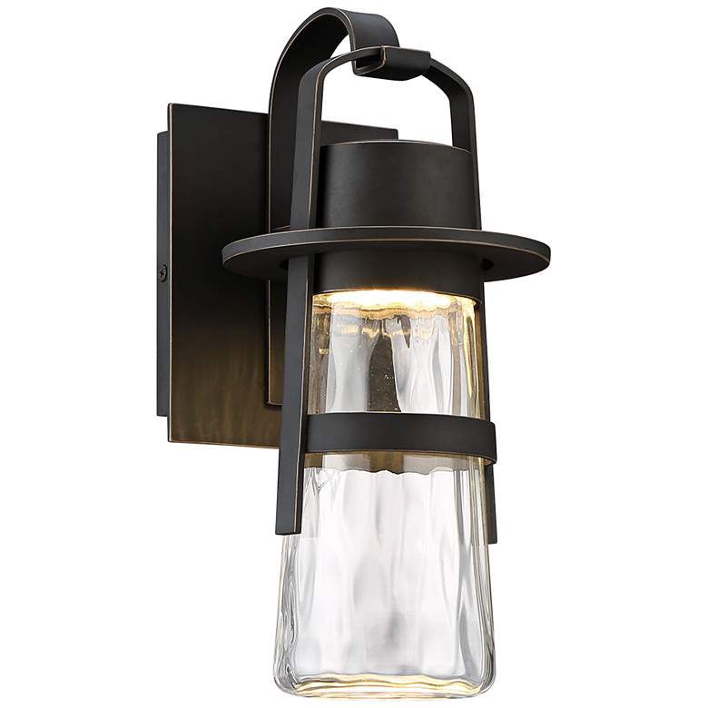 Image 2 Modern Forms Balthus 14" High Bronze LED Outdoor Lantern Wall Light