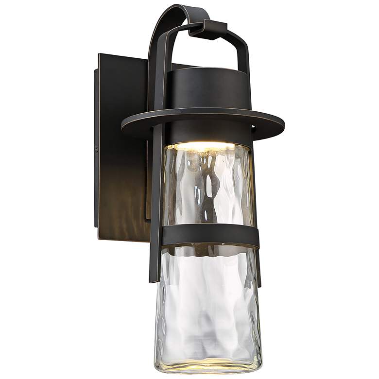 Image 1 Modern Forms Balthus 16" High Bronze LED Outdoor Lantern Wall Light