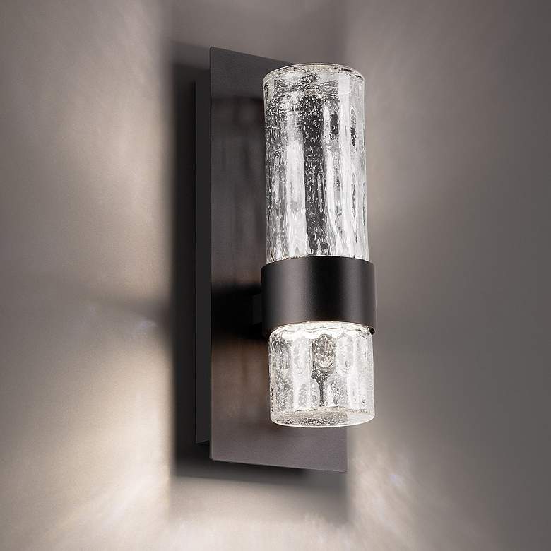 Image 1 Modern Forms Beacon 13" High Black LED Outdoor Wall Light