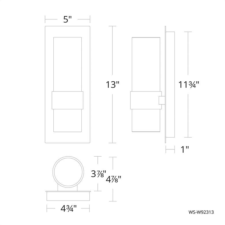 Image 4 Modern Forms Beacon 13" High Black LED Outdoor Wall Light more views