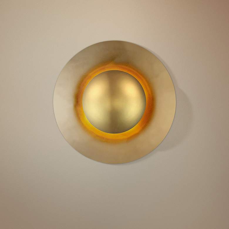 Image 1 Modern Forms Blaze 12" High Gold Leaf LED Wall Sconce
