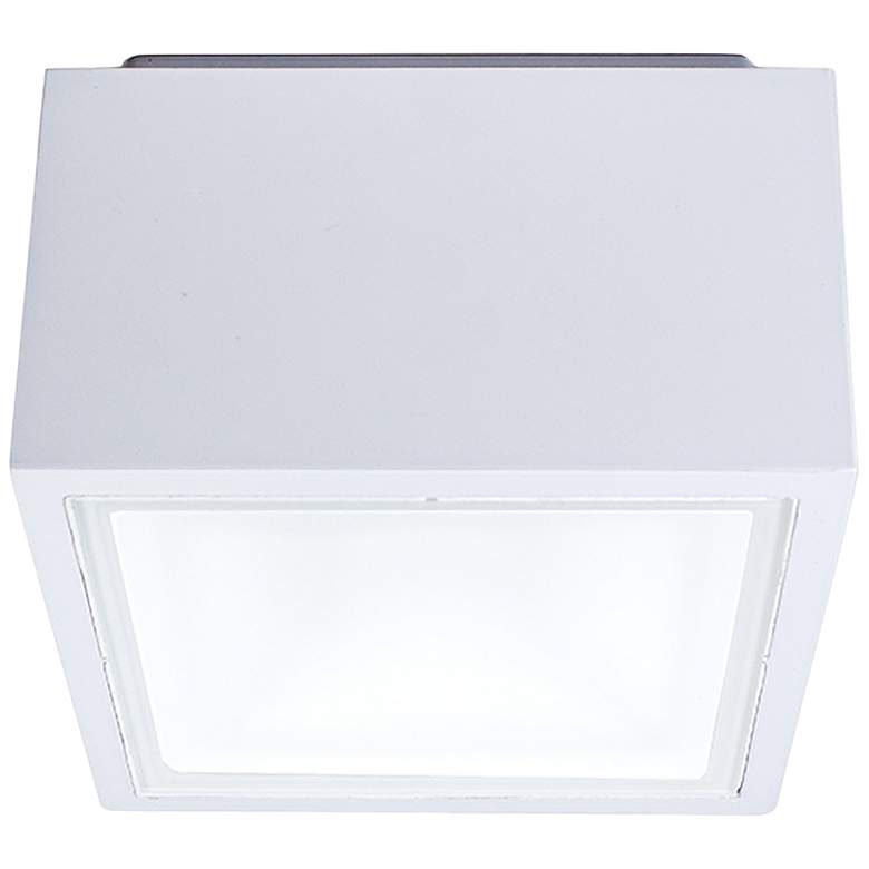 Image 1 Modern Forms Bloc 5 1/2"W White LED Outdoor Ceiling Light