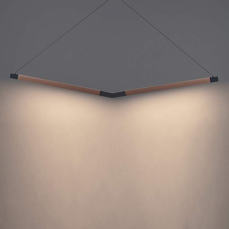 Image 3 Modern Forms Bough 54 1/2" W Black Walnut LED Linear Pendant more views