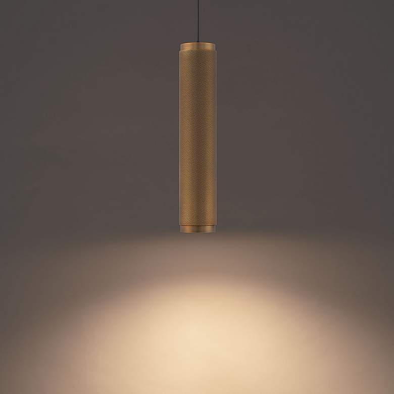 Image 3 Modern Forms Burning Man 13.5" High Aged Brass Modern Mini Pendant more views