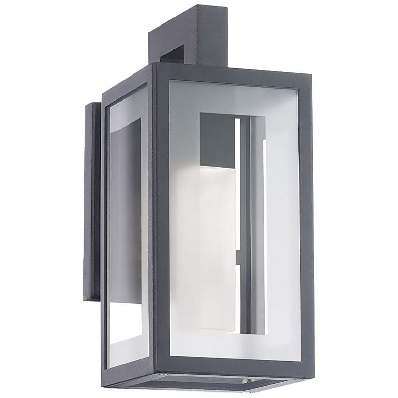 Image 1 Modern Forms Cambridge 11" High Black and Glass Outdoor LED Wall Light