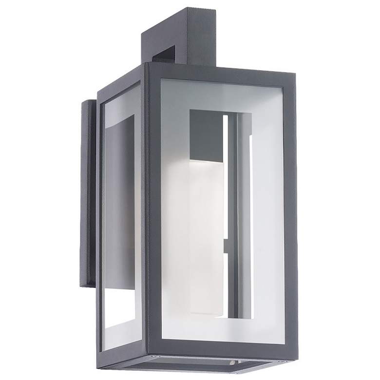Image 1 Modern Forms Cambridge 11" High Black and Glass Outdoor LED Wall Light