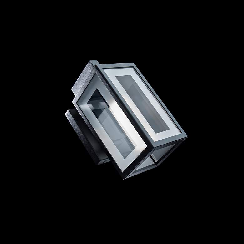 Image 3 Modern Forms Cambridge 11" High Black and Glass Outdoor LED Wall Light more views