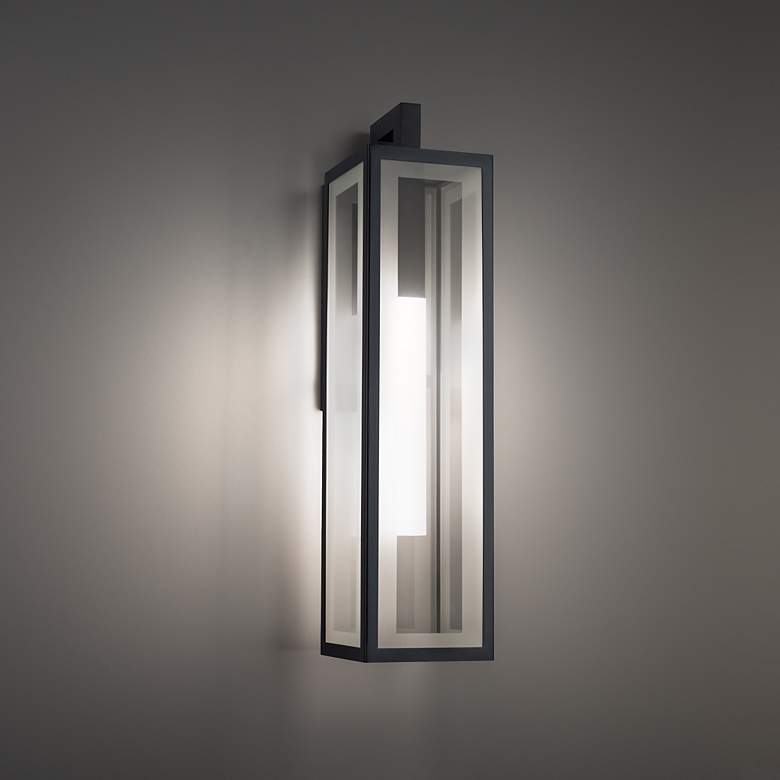 Image 1 Modern Forms Cambridge 25" High Black LED Outdoor Wall Light