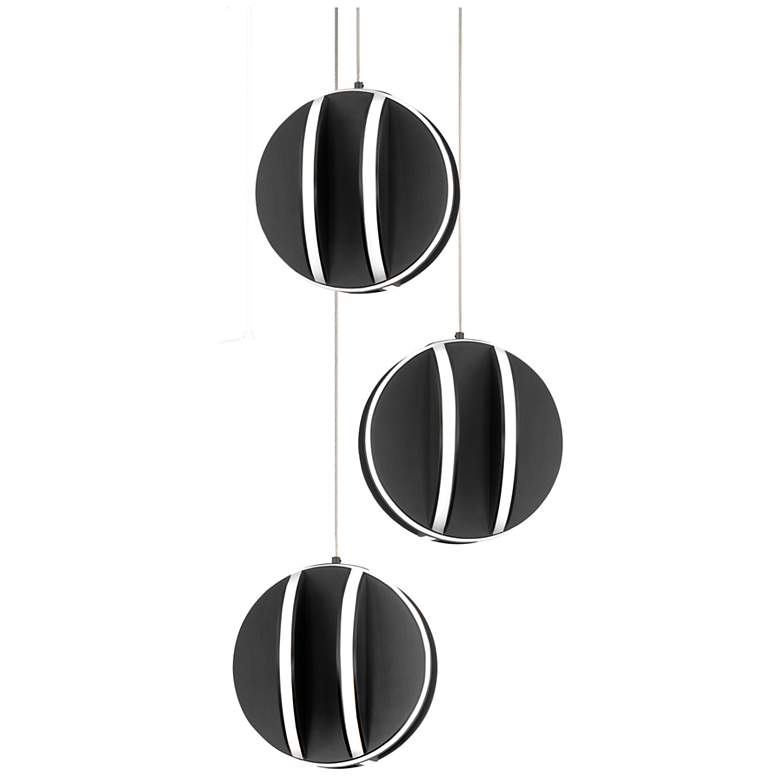 Image 1 Modern Forms Carillion 12"W Black 3-Light LED Mini Pendant