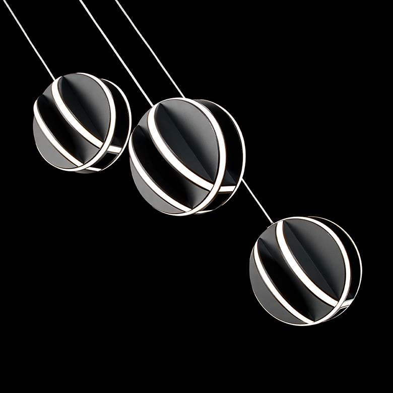 Image 3 Modern Forms Carillion 12"W Black 3-Light LED Mini Pendant more views