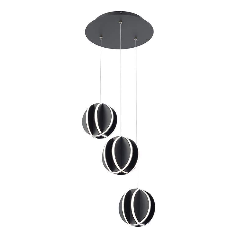 Image 4 Modern Forms Carillion 12"W Black 3-Light LED Mini Pendant more views