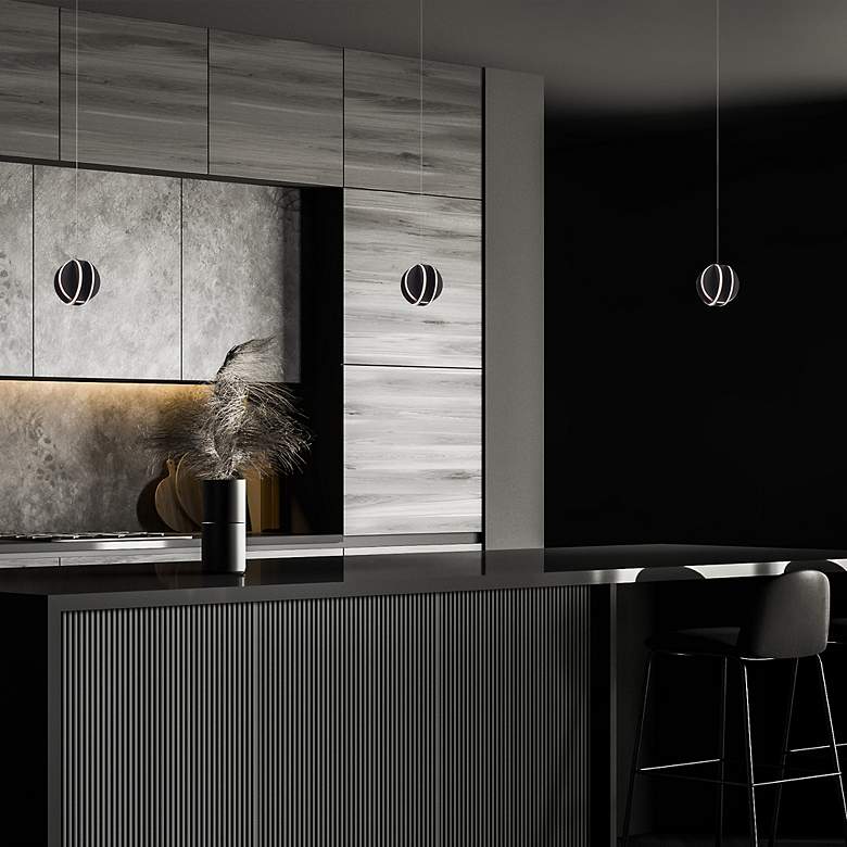 Image 6 Modern Forms Carillion 6" Wide Black LED Mini Pendant more views