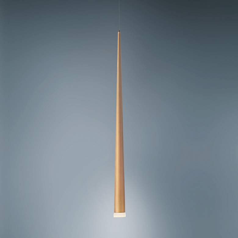 Image 2 Modern Forms Cascade 1 1/2" Wide Aged Brass LED Mini Pendant more views