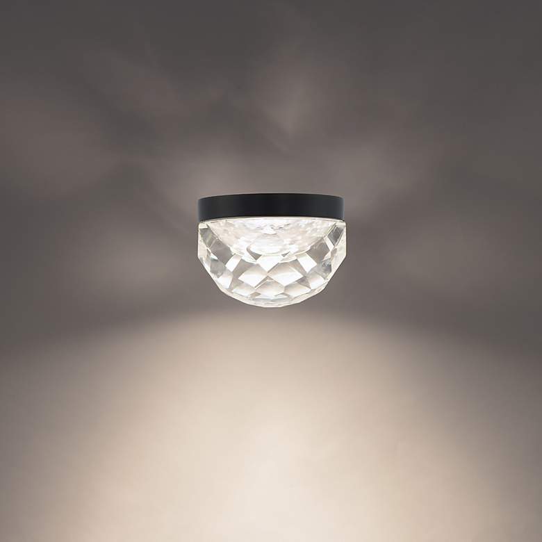 Image 3 Modern Forms Cascade 6" Wide Black and Crystal LED Flush Mount Light more views