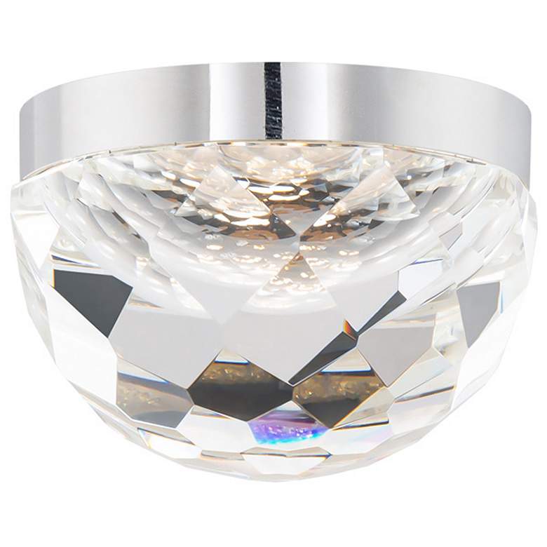 Image 2 Modern Forms Cascade 6" Wide Nickel and Crystal LED Flush Mount Light