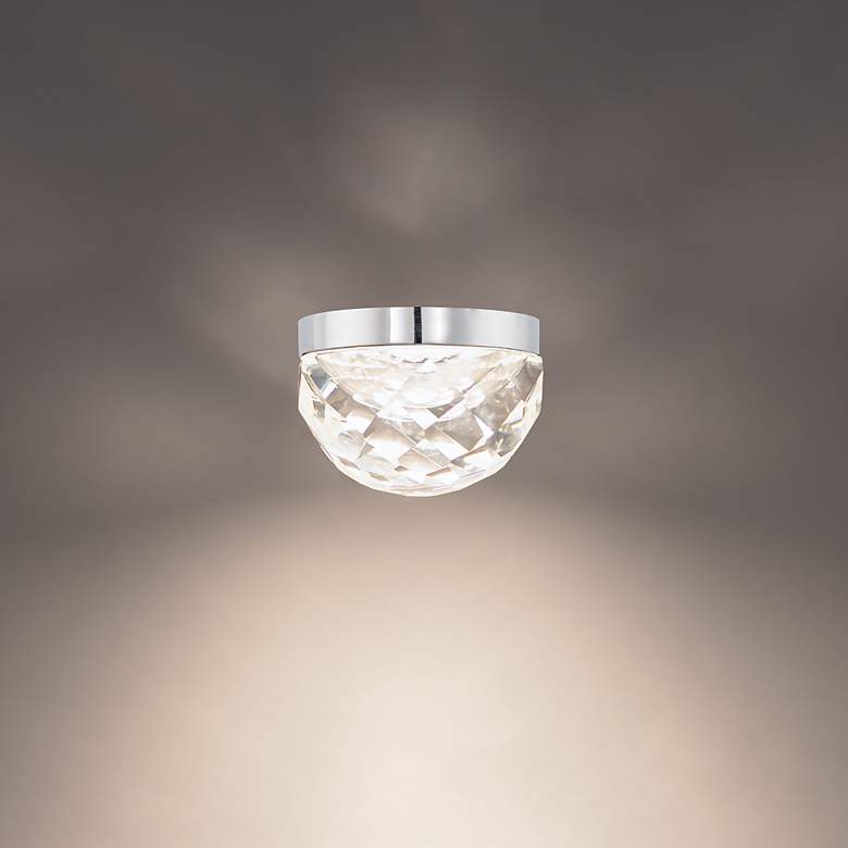 Image 1 Modern Forms Cascade 6" Wide Nickel and Crystal LED Flush Mount Light