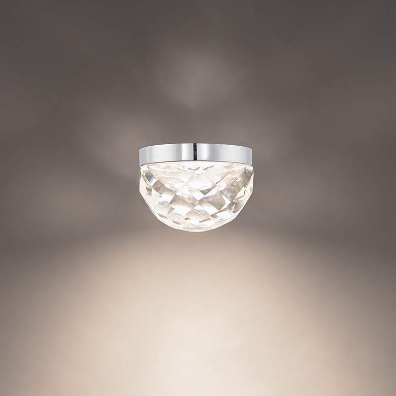 Image 3 Modern Forms Cascade 6" Wide Nickel and Crystal LED Flush Mount Light more views