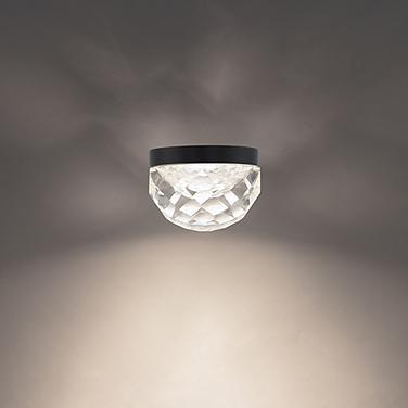Modern Forms Cascade 6" Wide Black and Crystal LED Flush Mount Light