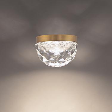 Modern Forms Cascade 6" Wide Brass and Crystal LED Flush Mount Light