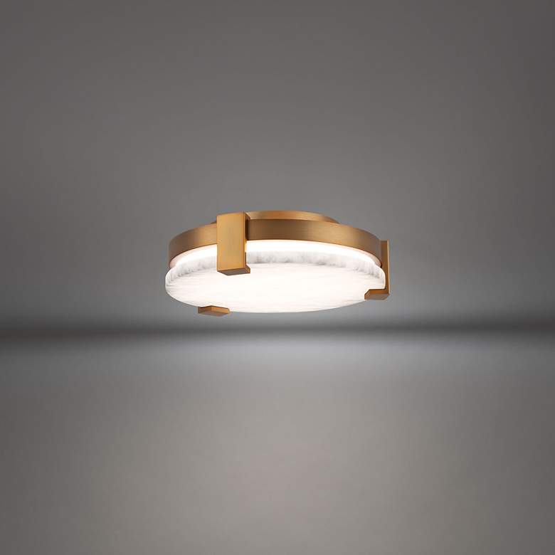 Image 2 Modern Forms Catalonia 10 1/4"W Aged Brass LED Ceiling Light
