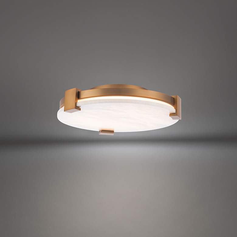 Image 1 Modern Forms Catalonia 16 3/4"W Aged Brass LED Ceiling Light