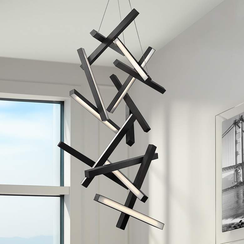 Image 1 Modern Forms Chaos 31" Wide Black LED Pendant Light