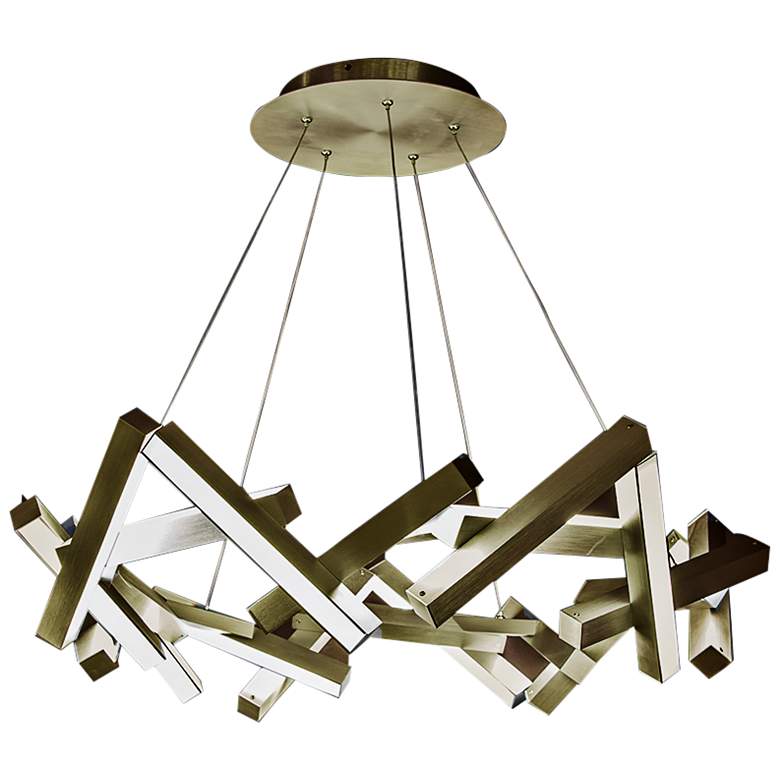 Image 2 Modern Forms Chaos 34" Wide Aged Brass 21-Light Modern LED Chandelier