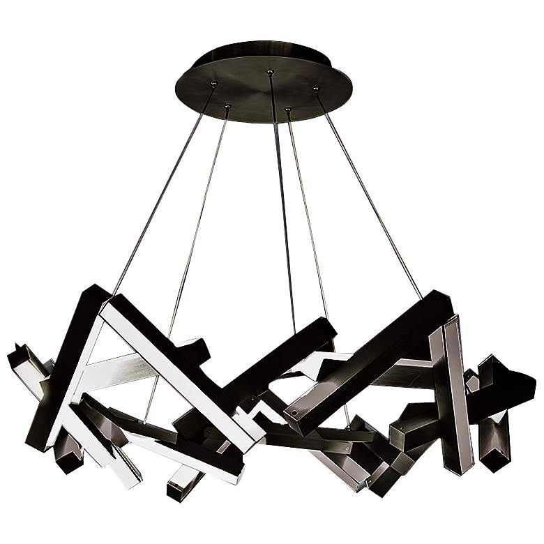 Image 2 Modern Forms Chaos 34 inch Wide Black 21-Light LED Chandelier