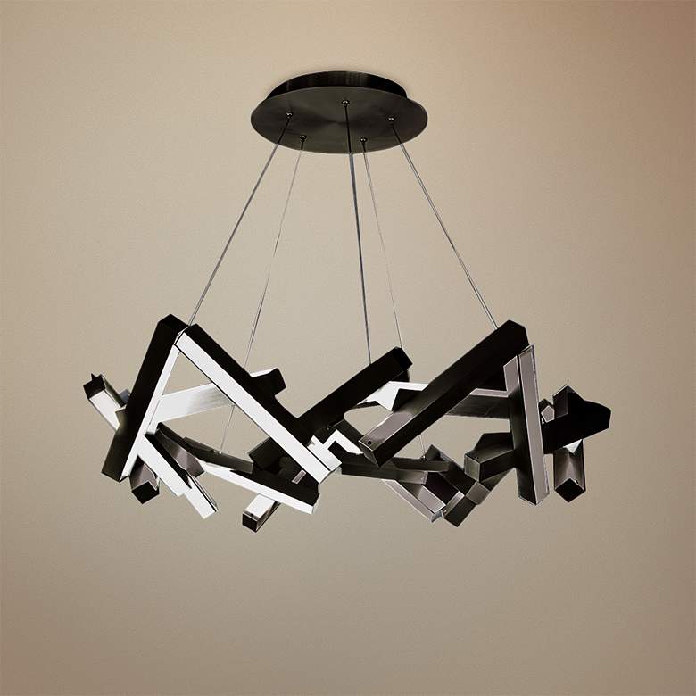 Image 1 Modern Forms Chaos 34 inch Wide Black 21-Light LED Chandelier