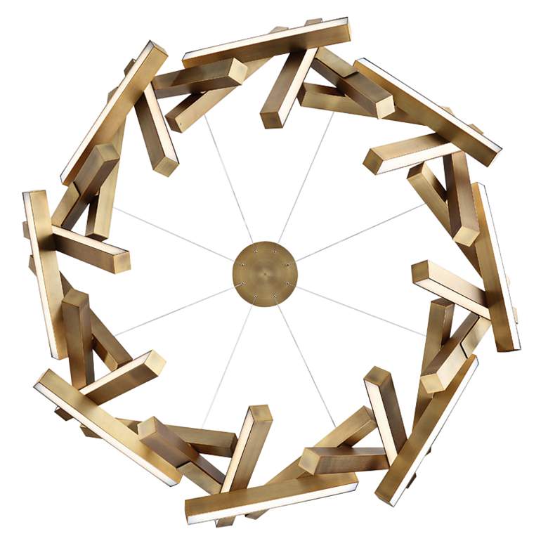 Image 4 Modern Forms Chaos 61"W Aged Brass 31-Light LED Chandelier more views