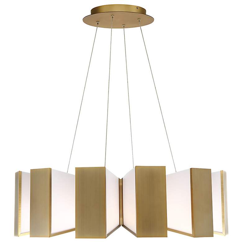 Image 2 Modern Forms Chronos 34" Wide Aged Brass LED Chandelier more views