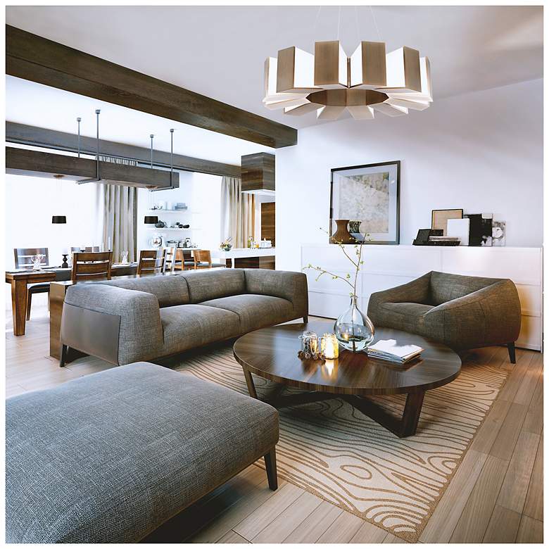 Image 6 Modern Forms Chronos 34" Wide Aged Brass LED Chandelier more views