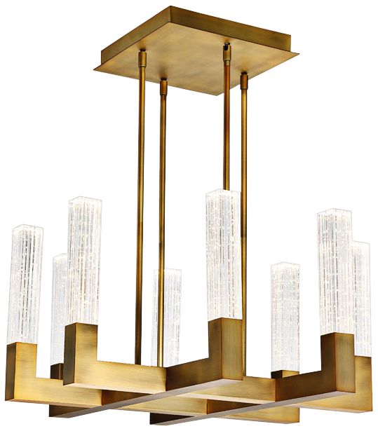 Modern Forms Cinema 26"W Aged Brass 8-Light LED Chandelier