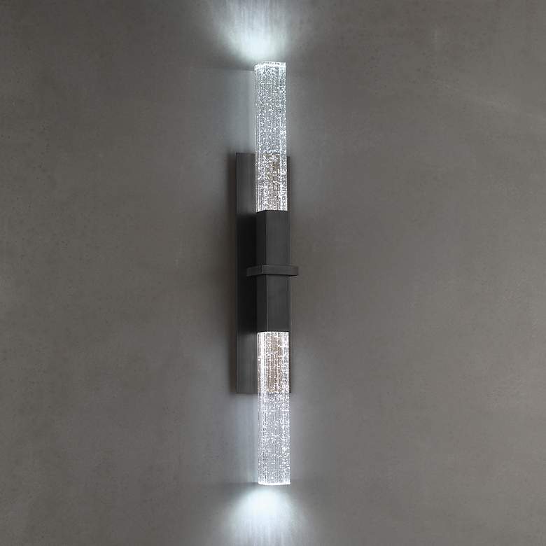 Image 1 Modern Forms Cinema 35" High Black 2-Light LED Wall Sconce