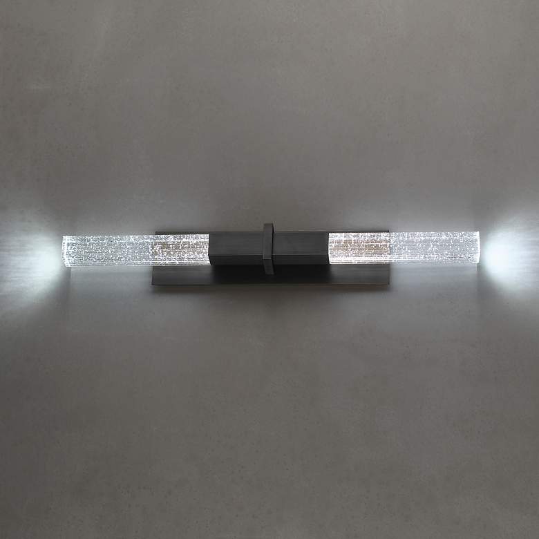 Image 3 Modern Forms Cinema 35" High Black 2-Light LED Wall Sconce more views