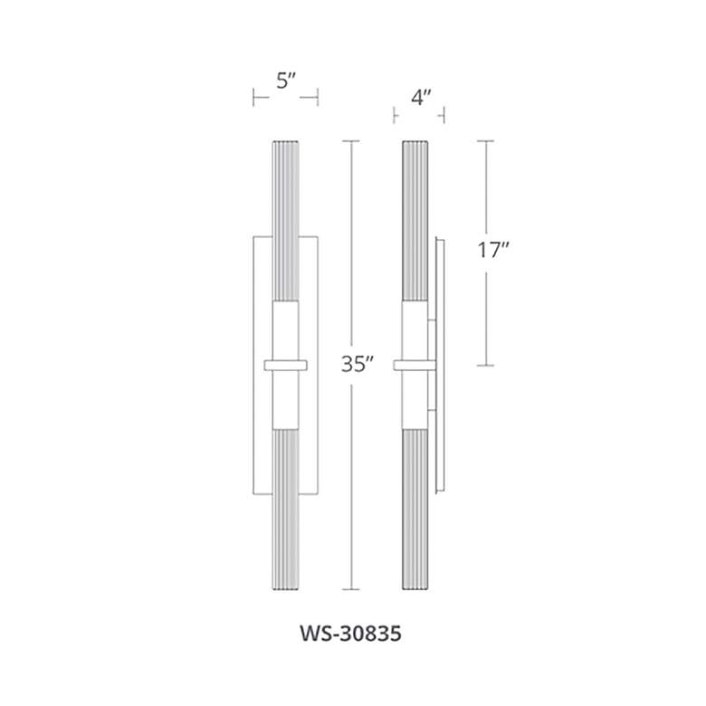 Image 4 Modern Forms Cinema 35" High Black 2-Light LED Wall Sconce more views