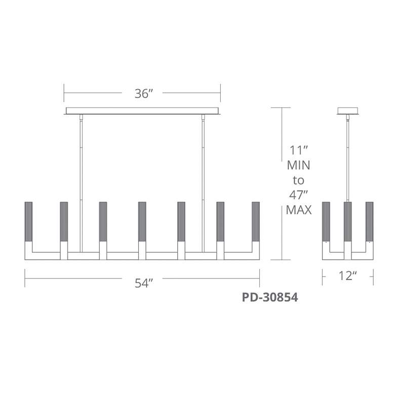 Image 7 Modern Forms Cinema 54" Wide Black LED Linear Chandelier more views