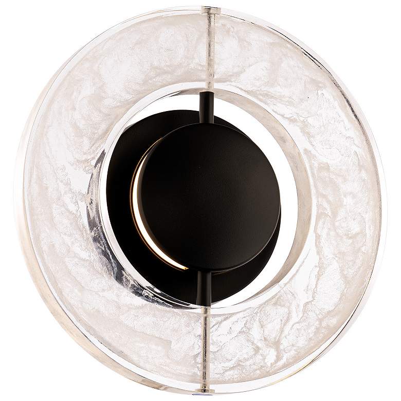 Image 1 Modern Forms Cymbal 10" High Black and White Ring LED Wall Light