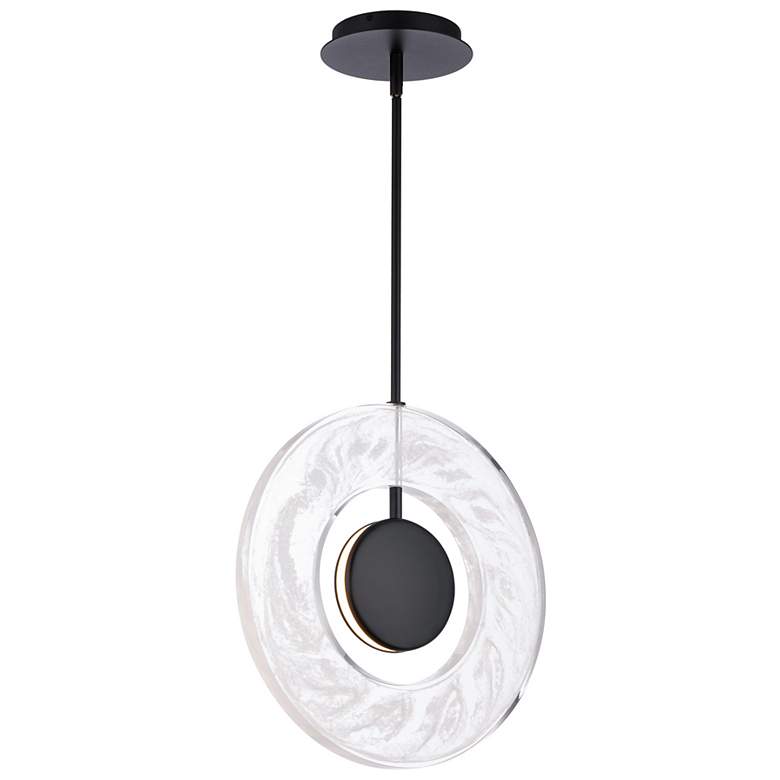 Image 2 Modern Forms Cymbal 13 3/4" Wide Black LED Pendant Light