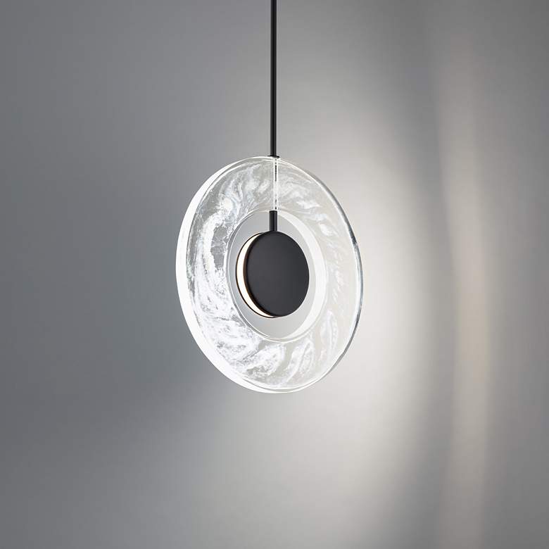 Image 1 Modern Forms Cymbal 13 3/4" Wide Black LED Pendant Light