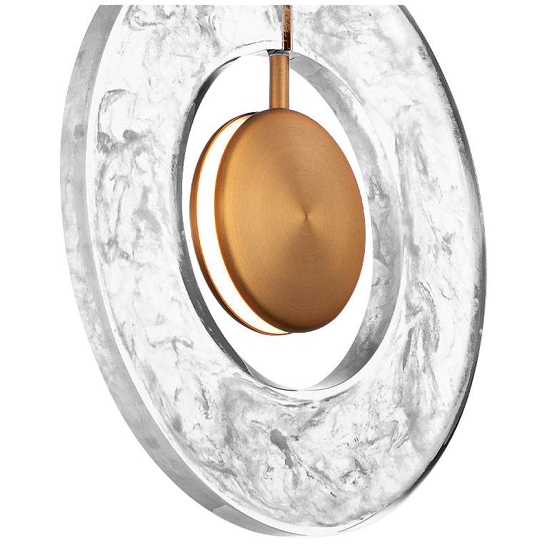 Image 2 Modern Forms Cymbal 13 3/4"W Aged Brass LED Pendant Light more views
