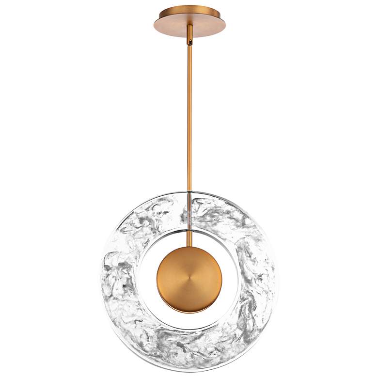 Image 5 Modern Forms Cymbal 13 3/4"W Aged Brass LED Pendant Light more views