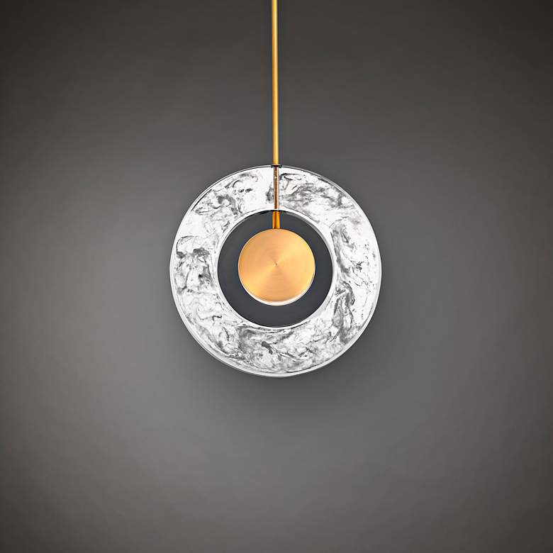 Image 6 Modern Forms Cymbal 13 3/4"W Aged Brass LED Pendant Light more views