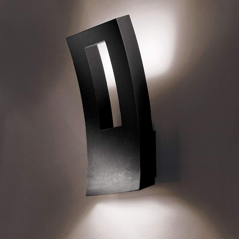 Image 1 Modern Forms Dawn 23" High Black LED Outdoor Wall Light