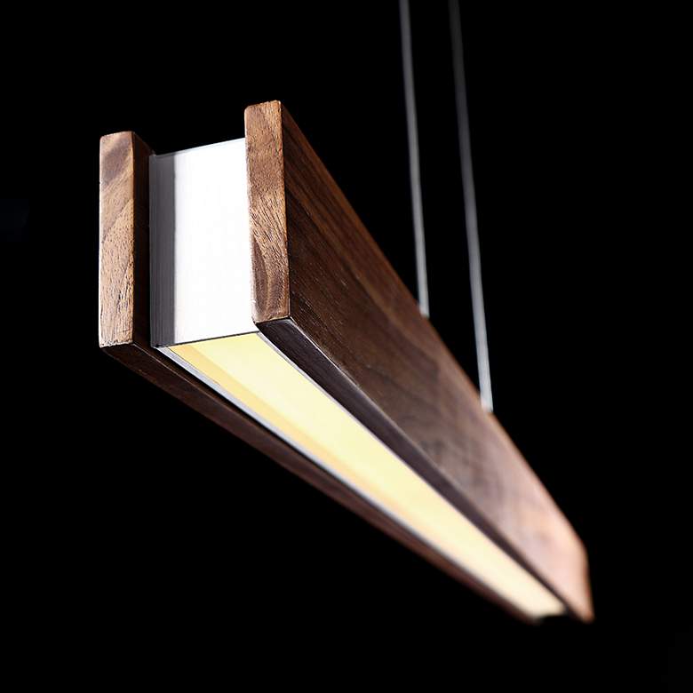 Image 4 Modern Forms Drift 38" Dark Walnut LED Kitchen Island Linear Pendant more views