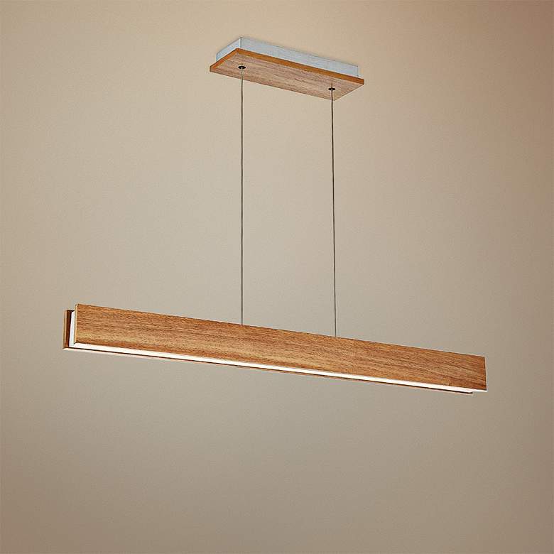 Image 1 Modern Forms Drift 38" Wide Walnut LED Kitchen Island Linear Pendant