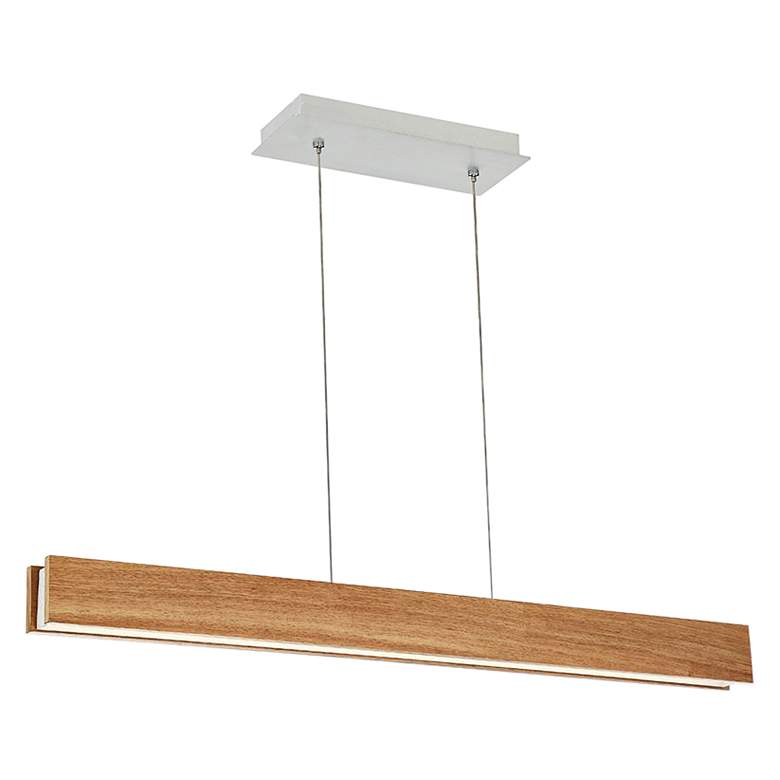 Image 3 Modern Forms Drift 38 inch Wide Walnut LED Kitchen Island Linear Pendant more views