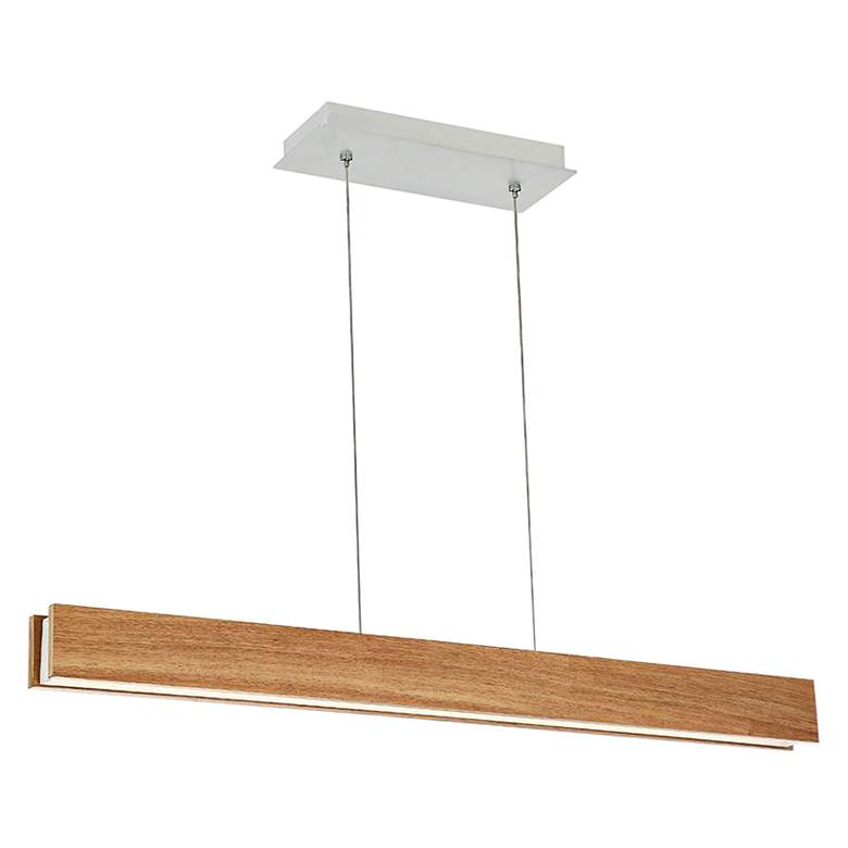 Image 3 Modern Forms Drift 38" Wide Walnut LED Kitchen Island Linear Pendant more views