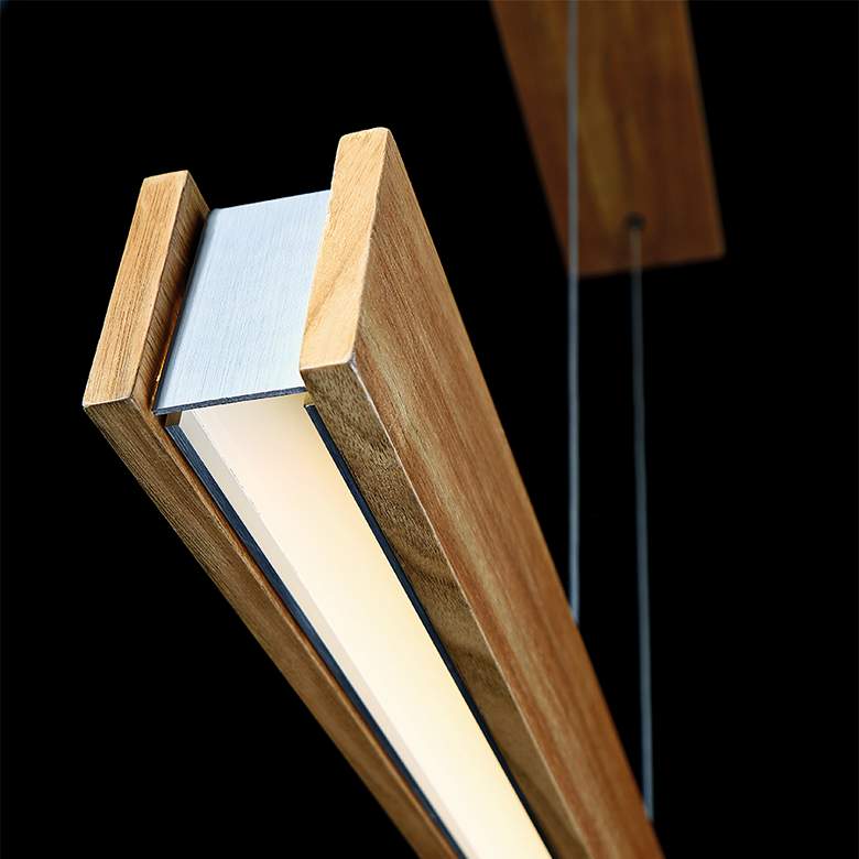 Image 4 Modern Forms Drift 38" Wide Walnut LED Kitchen Island Linear Pendant more views